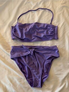 Old Navy - Bikini - Top & Bottom - Bow Tie - Lavender Purple - Strapless Bandeau